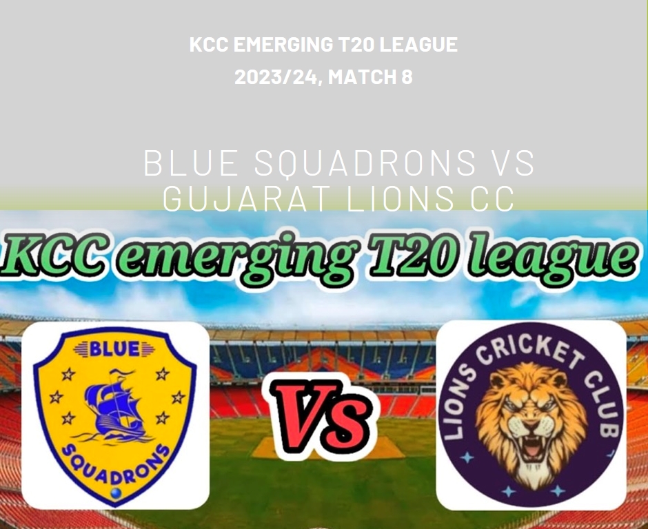 Blue Squadrons vs Gujarat Lions CC: KCC Emerging T20 League 2023/24, Match 8