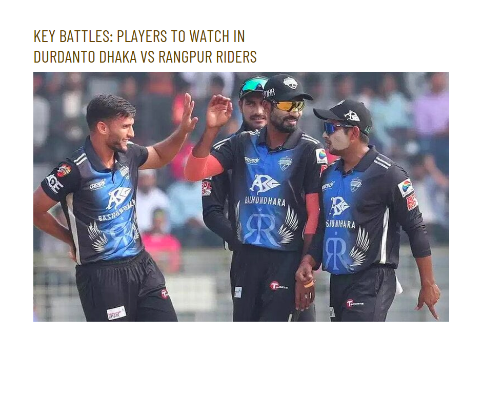 Key Battles: Players to Watch in Durdanto Dhaka vs Rangpur Riders